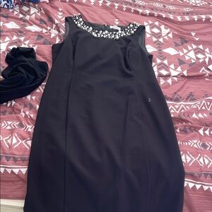 Calvin Klein Black Mini Dress with Pearl Embellishments